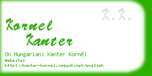 kornel kanter business card
